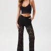 Sheer Lace Flare Pants