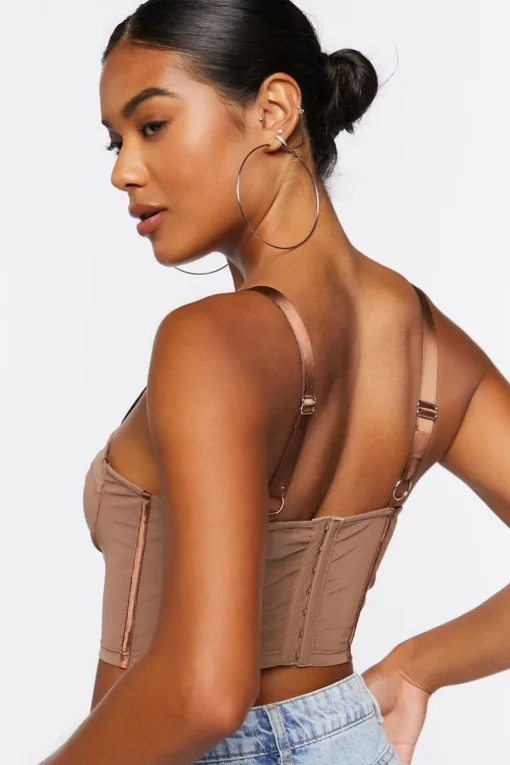Sheer Mesh Corset Crop Top