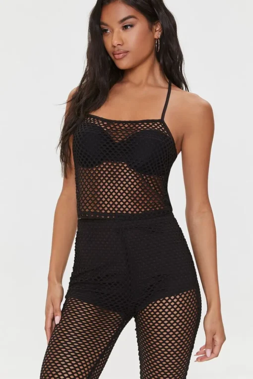 Sheer Mesh Cropped Cami