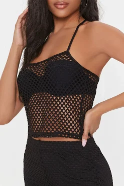 Sheer Mesh Cropped Cami