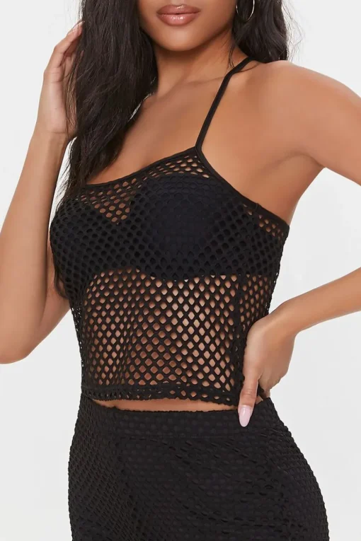 Sheer Mesh Cropped Cami