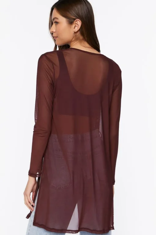 Sheer Open-Front Kimono