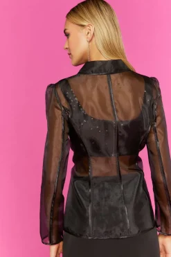 Sheer Organza Blazer