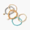 Shell Charm Stretch Bracelet Set