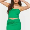 Shirred Bodycon Mini Skirt