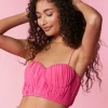 Shirred Cropped Bustier Cami