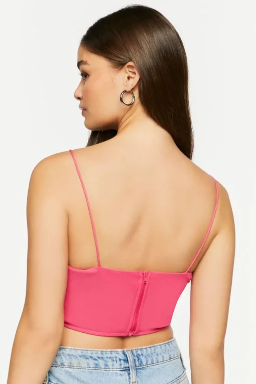 Shirred Cropped Bustier Cami