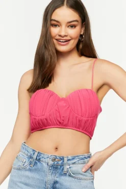 Shirred Cropped Bustier Cami