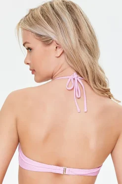 Shirred Halter Bikini Top