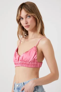 Shirred Satin Bralette