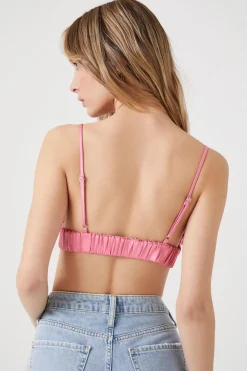 Shirred Satin Bralette