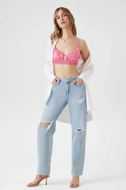 Shirred Satin Bralette