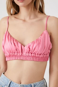 Shirred Satin Bralette