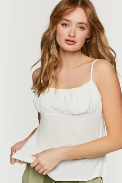 Shirred-Bust Flowy Cami