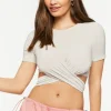 Short-Sleeve Crossover Crop Top