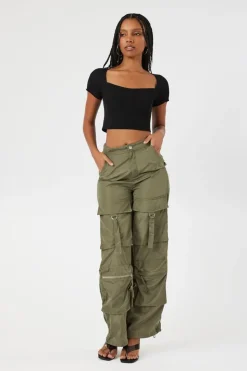 Short-Sleeve Sweater-Knit Crop Top