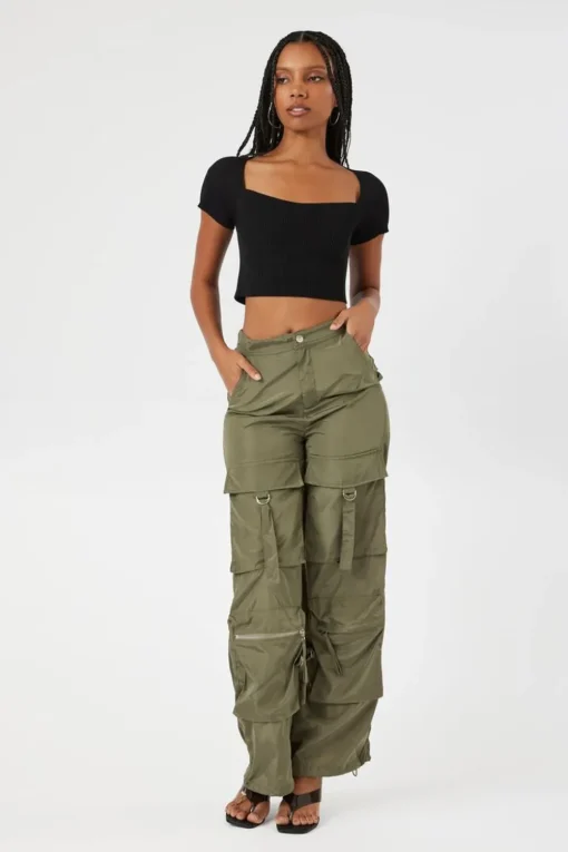 Short-Sleeve Sweater-Knit Crop Top