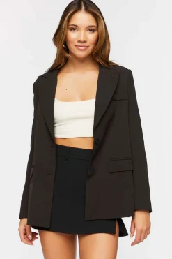 Single-Breasted Peak Lapel Blazer