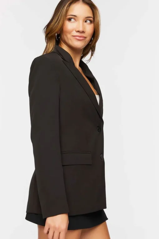 Single-Breasted Peak Lapel Blazer