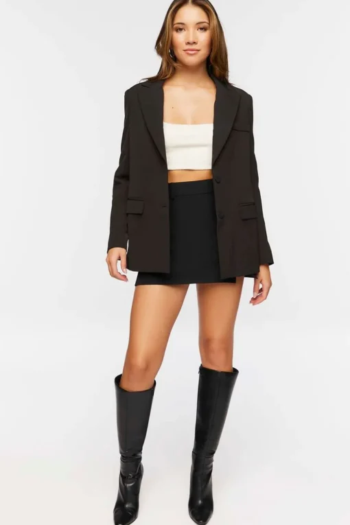 Single-Breasted Peak Lapel Blazer
