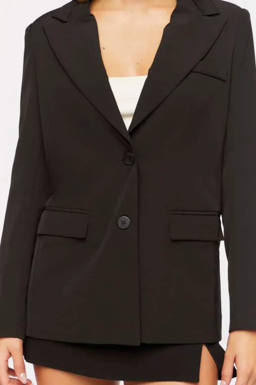 Single-Breasted Peak Lapel Blazer