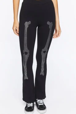 Skeleton Graphic Flare Pants