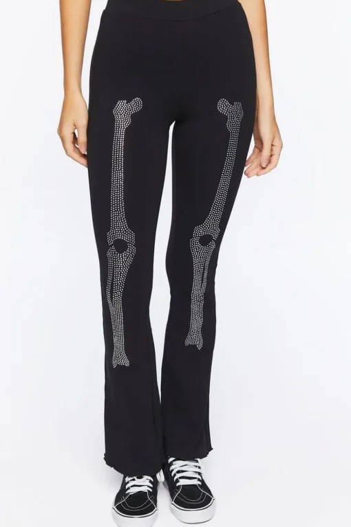 Skeleton Graphic Flare Pants