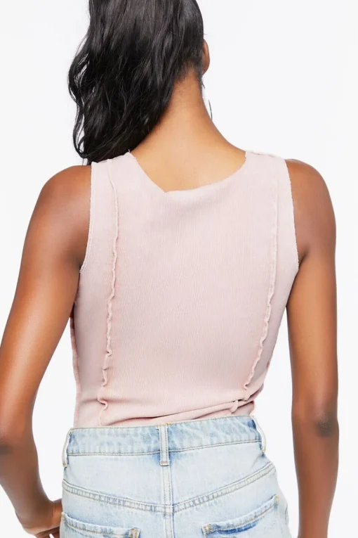 Sleeveless Lace-Up Bodysuit