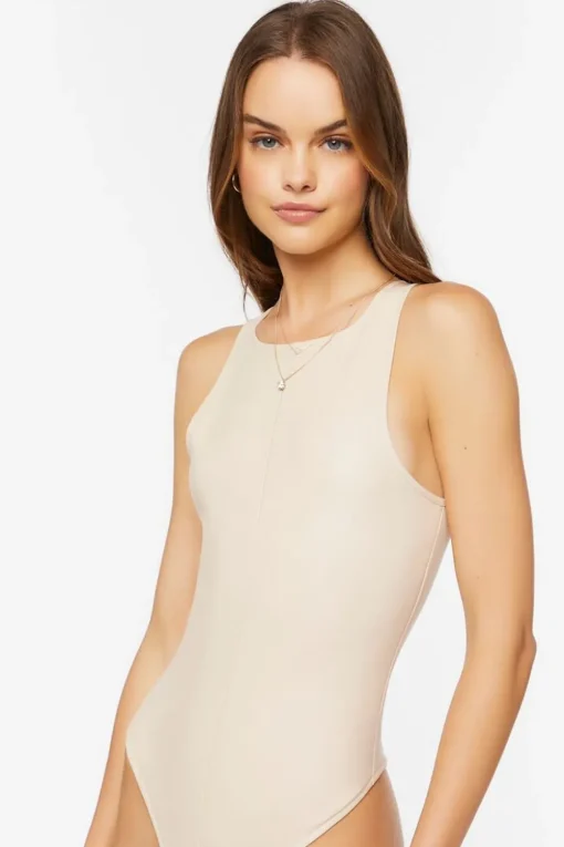 Sleeveless Round-Neck Bodysuit