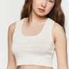 Sleeveless Sweater-Knit Crop Top