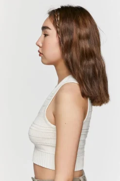 Sleeveless Sweater-Knit Crop Top