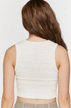 Sleeveless Sweater-Knit Crop Top