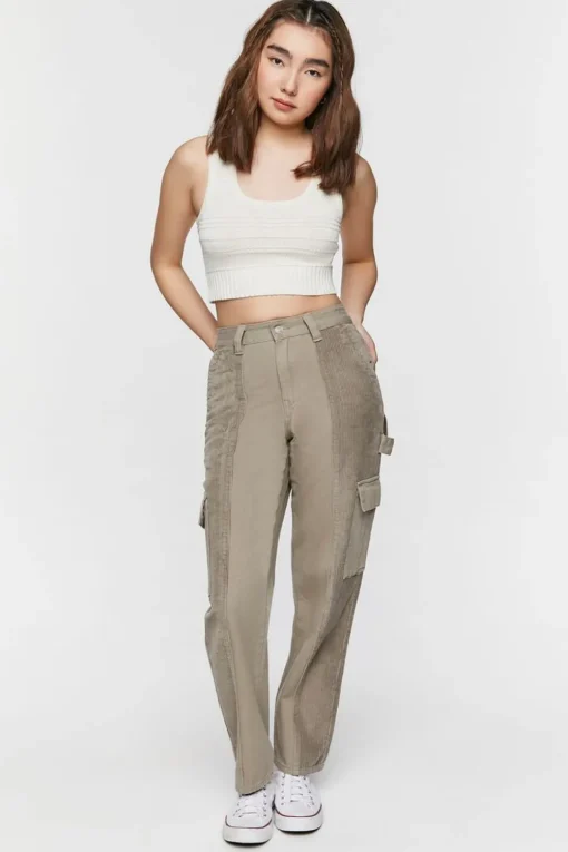 Sleeveless Sweater-Knit Crop Top