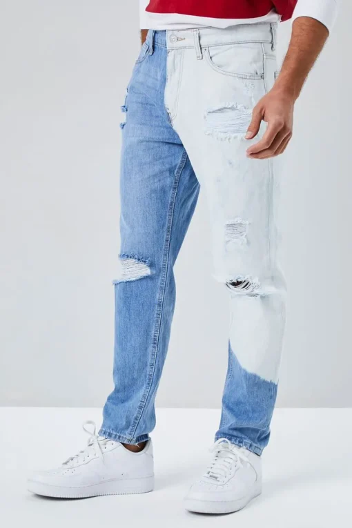 Slim-Fit Bleach Wash Jeans