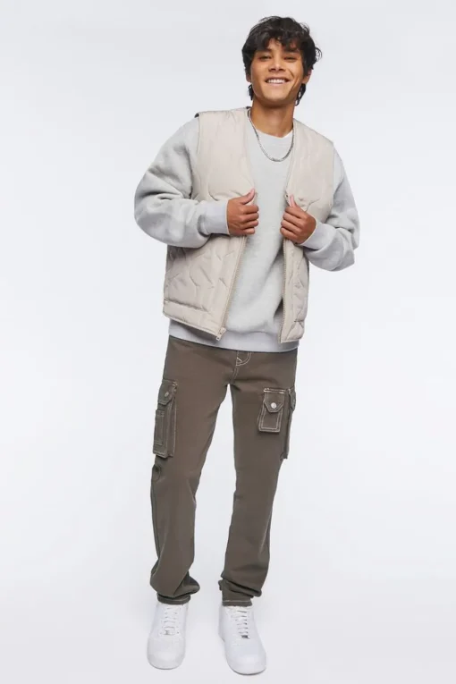 Slim-Fit Denim Cargo Pants