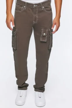 Slim-Fit Denim Cargo Pants