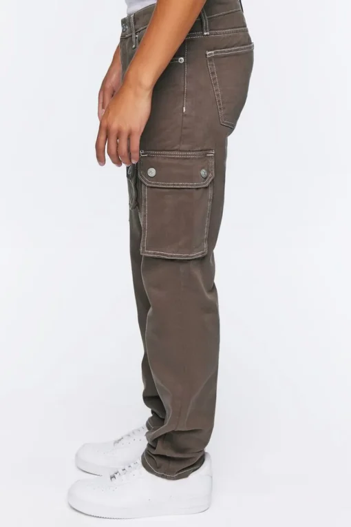 Slim-Fit Denim Cargo Pants