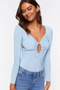 Slinky Cutout Long-Sleeve Bodysuit