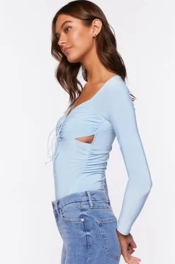 Slinky Cutout Long-Sleeve Bodysuit