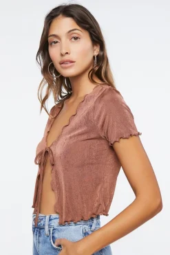 Slinky Self-Tie Crop Top