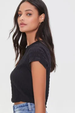 Smocked Cap-Sleeve Tee