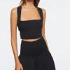Smocked Crop Top & Drop-Waist Skirt