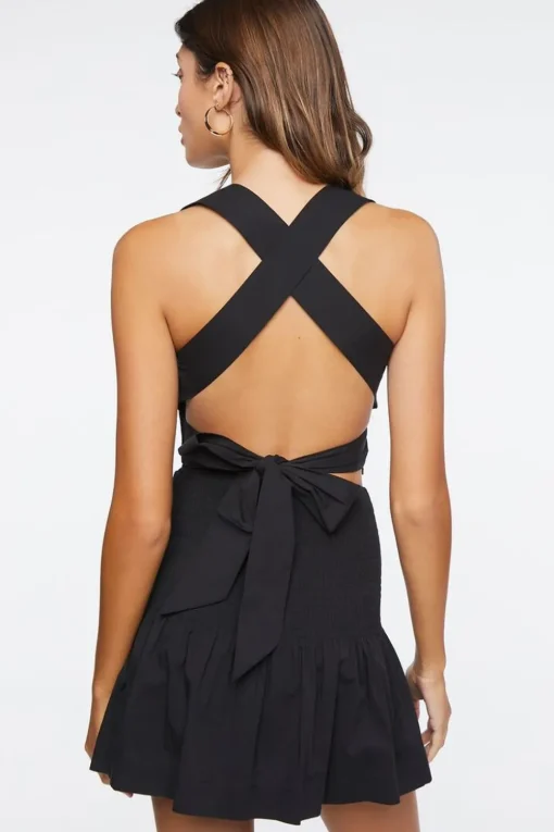 Smocked Crop Top & Drop-Waist Skirt