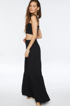 Smocked Cropped Cami & Tiered Skirt Set