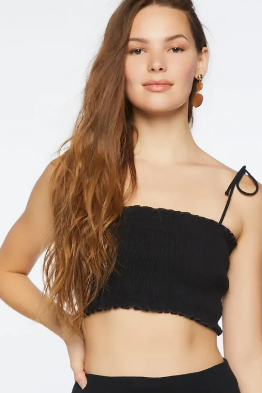 Smocked Cropped Cami & Tiered Skirt Set