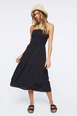 Smocked Halter Midi Dress