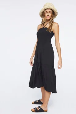 Smocked Halter Midi Dress