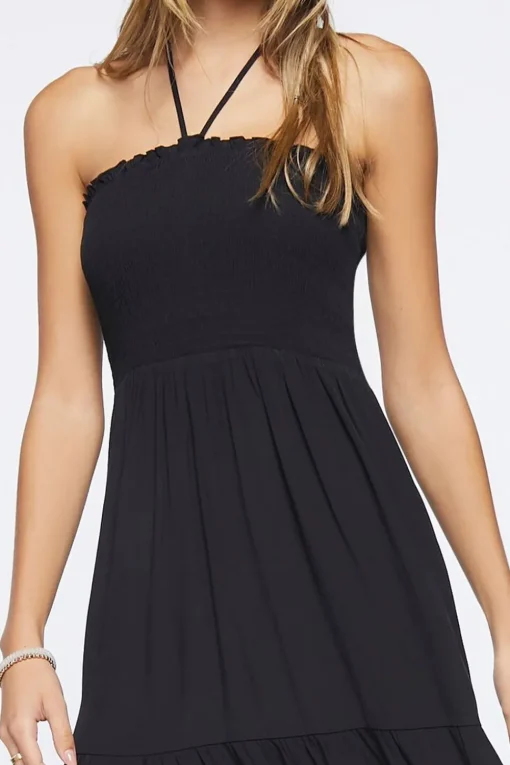 Smocked Halter Midi Dress