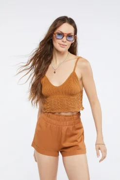 Smocked Linen-Blend Shorts