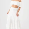 Smocked Maxi Peasant Skirt